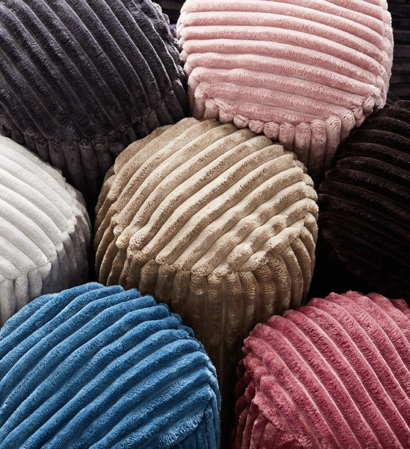 Coussin cylindrique (rempli) Cord Optik 70x22