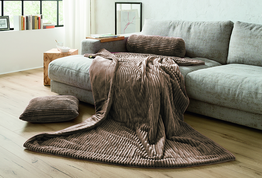 Plaids Cord Optik 150x200 taupe
