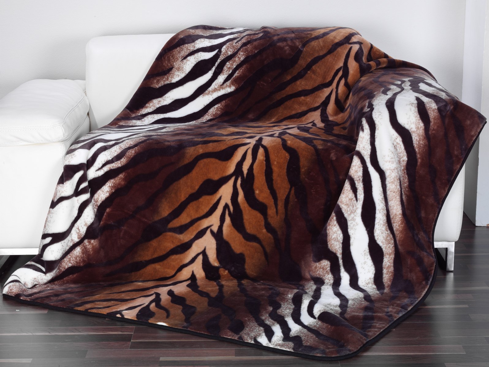 Plaids Cashmere Feeling 150x200 Tigre Royal du Bengale brun
